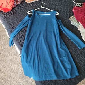 Blue Off Shoulder Dress